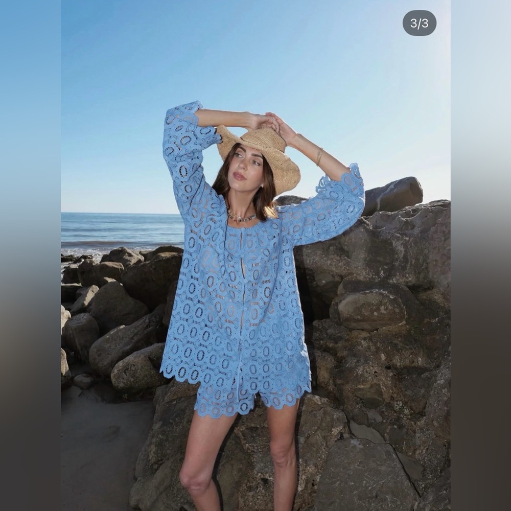 Hill house home the Enella tunic in cornflower blue XS